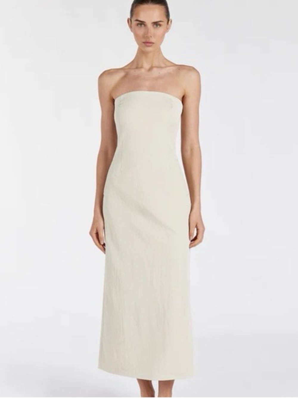 DISSH Strapless Cream Maxi Dress